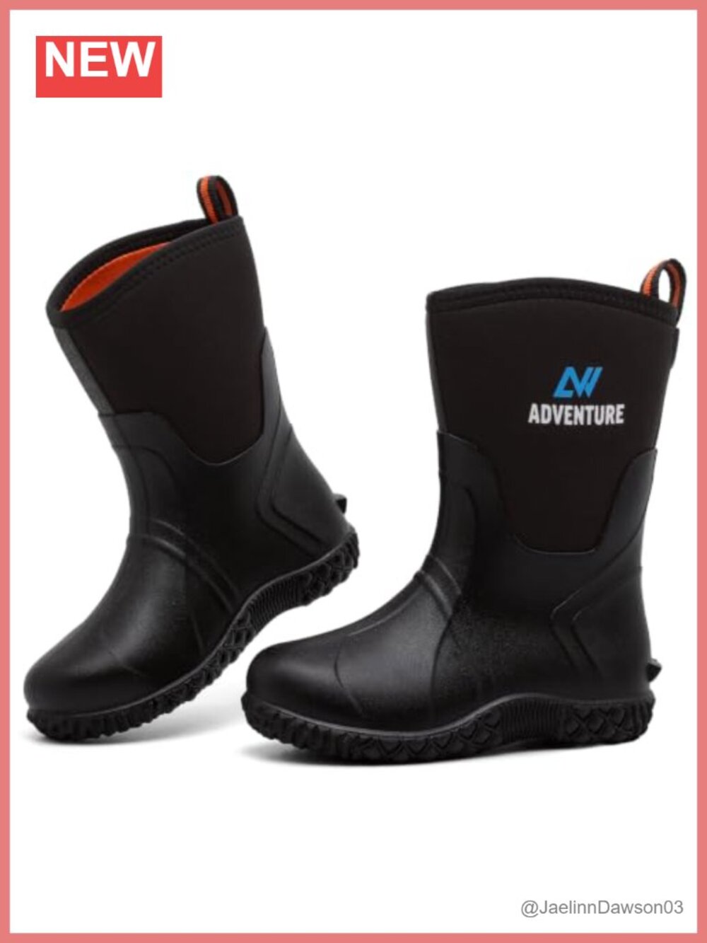 Women's Mid Calf Rain Boots Waterproof Rubber Neoprene Garden Work Mud